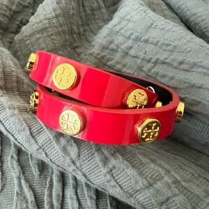 Tory Burch Red Bracelet with Gold Accents